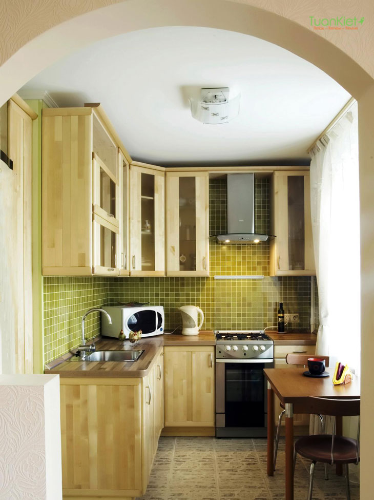 Màu sắc trang nhã, hiện đại tạo nên hình ảnh căn bếp tuyệt vời. 