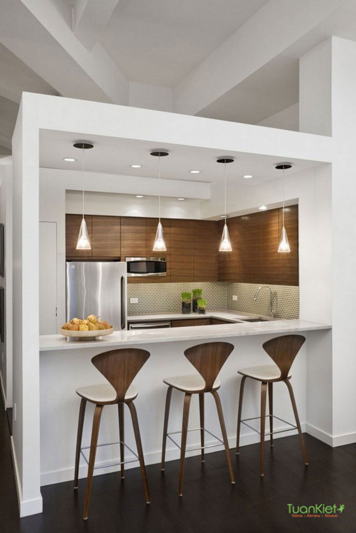 Tiết kiệm không gian nhà bếp bằng những thiết kế thông minh.